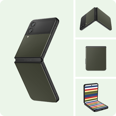 Samsung Z Flip 4 Bespoke màu Kaki ( mặt trước Kaki | mặt sau Kaki | khung Đen )