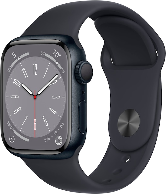 Apple Watch Series 8 Viền nhôm - Dây cao su | Màu Đen Midnight