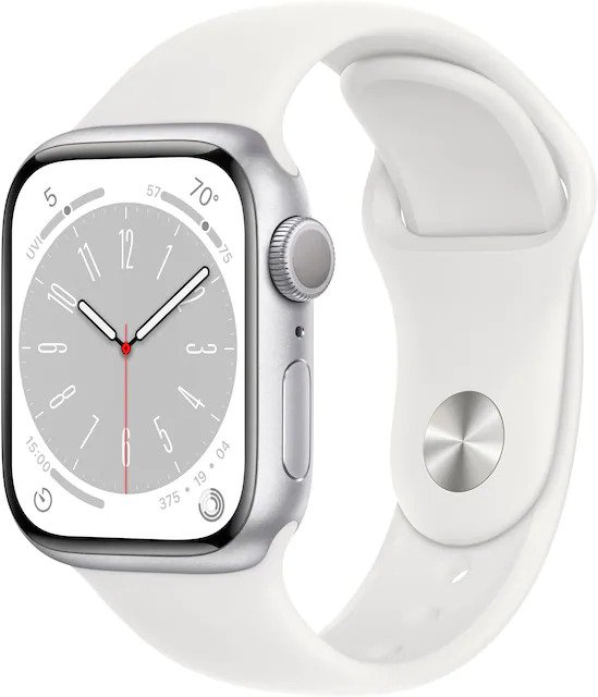 Apple Watch Series 8 Viền nhôm - Dây cao su | Màu Trắng White