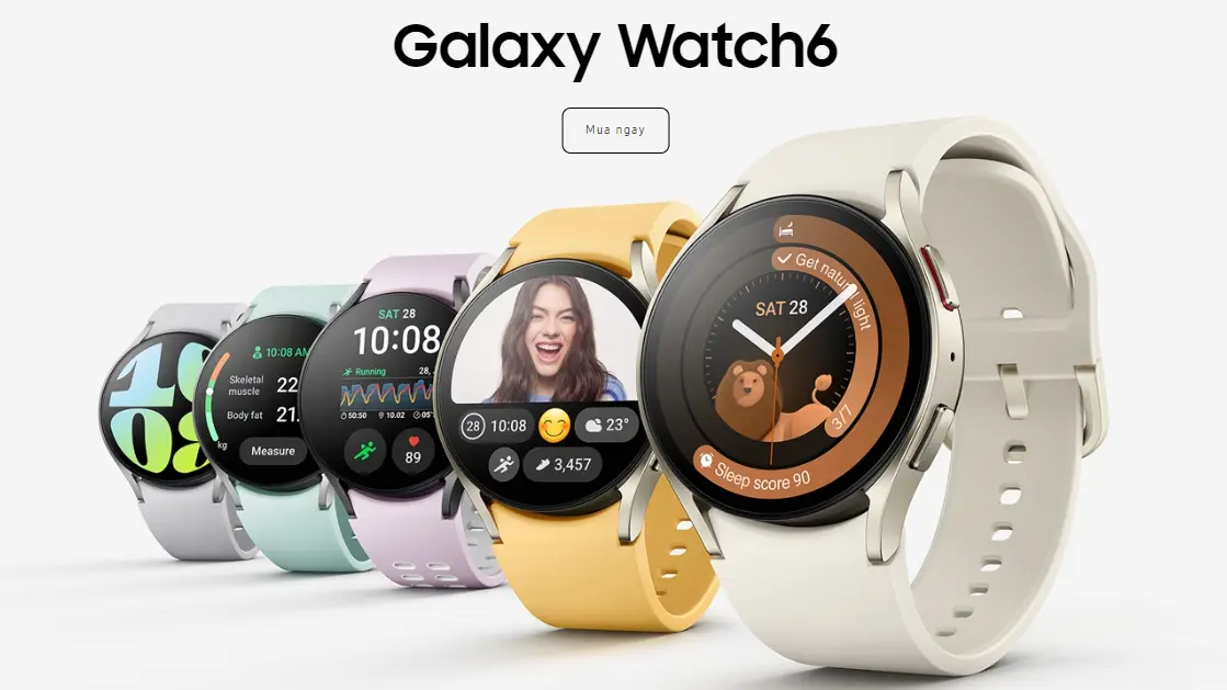 Galaxy Watch6 - Chính hãng Samsung Việt Nam, Mới nguyên seal, Bản Bluetooth - LTE, Size 40mm - 44mm, New Seal - FullBox. Mua Samsung Galaxy Watch 6 - Giá Rẻ, Sẵn Hàng, Chính Hãng tại TheTekCoffee. Chúng tôi chuyên cung cấp Đồng hồ Galaxy Watch 6 chính hãng với giá đại lý, Bảo hành chính hãng tại các trung tâm bảo hành samsung trên toàn quốc.