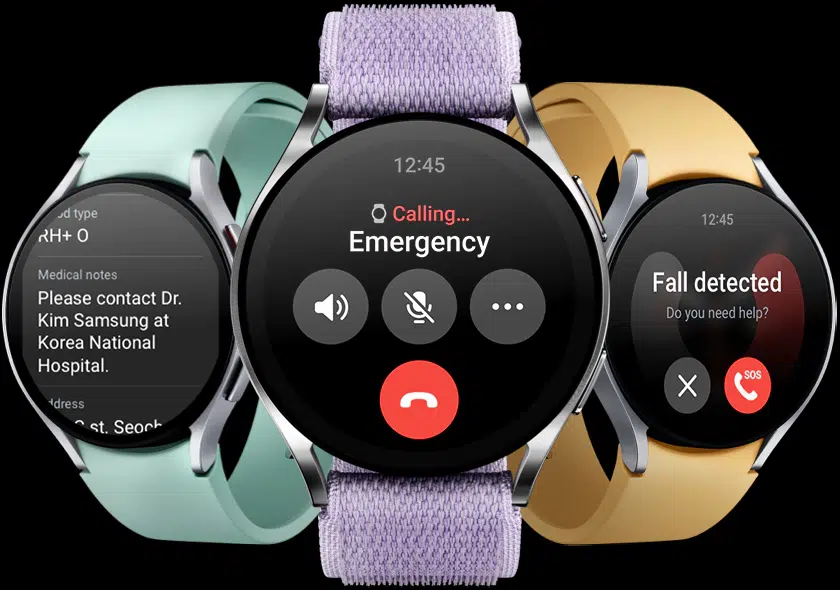 Galaxy Watch6 cũng chăm sóc sự an toàn của bạn. Nếu bạn ngã, tính năng Phát hiện té ngã sẽ phát hiện ra ngay và hỏi bạn có cần trợ giúp không. Đối với các trường hợp khẩn cấp khác, chỉ cần nhấn nút home năm lần để gửi tín hiệu SOS đến các dịch vụ khẩn cấp.