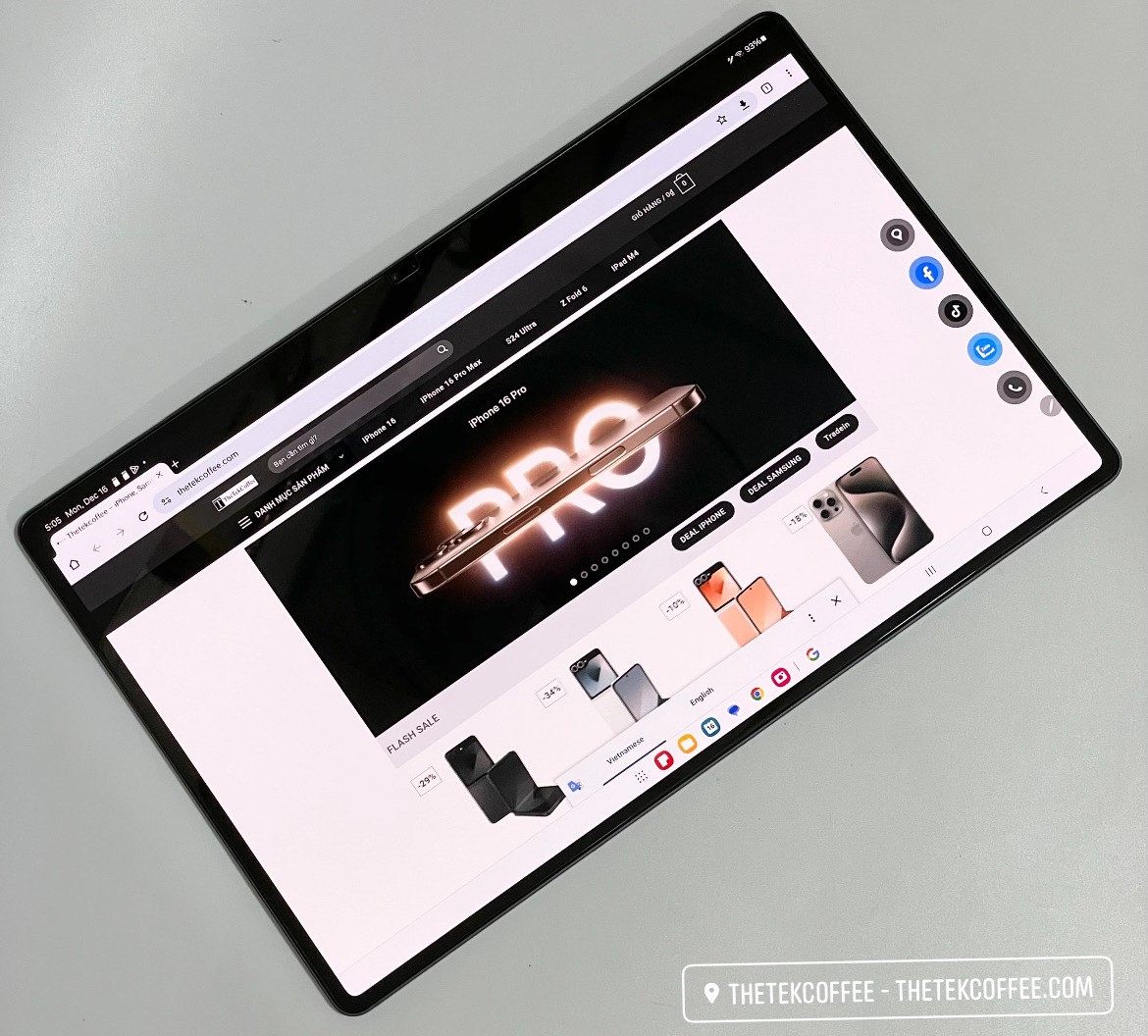 Samsung Galaxy Tab S9 Ultra cũ Zin Nguyên Bản tại TheTekCoffee.